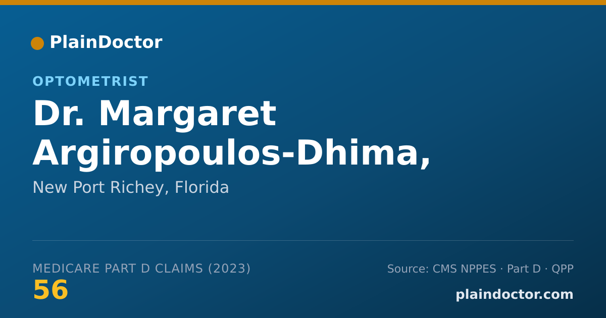 Shareable card for Margaret Argiropoulos-Dhima, O.D. - Optometrist, New Port Richey, FL