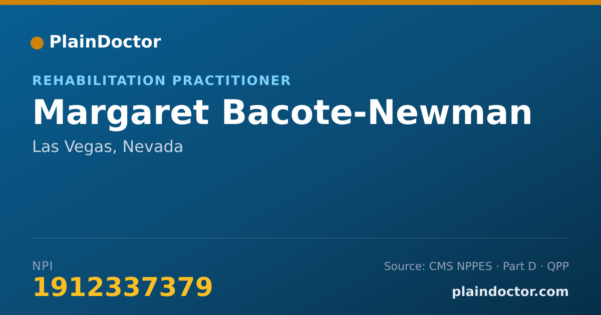 Shareable card for Margaret Bacote-Newman - Rehabilitation Practitioner, Las Vegas, NV