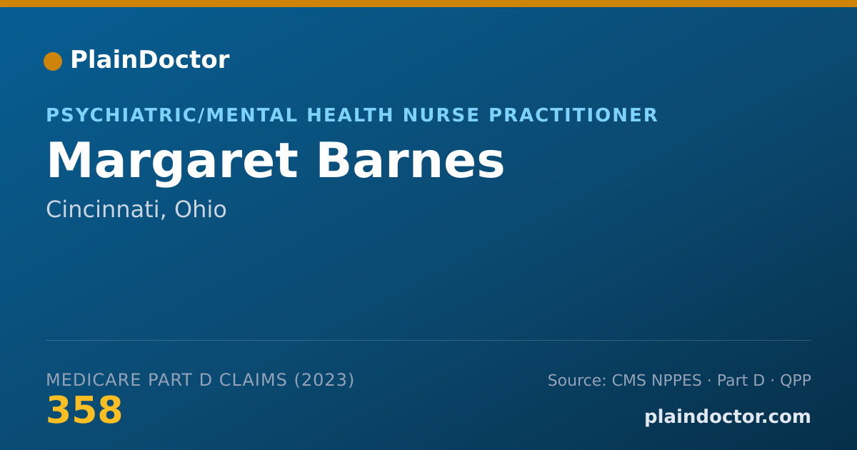 Shareable card for Margaret Barnes - Psychiatric/Mental Health Nurse Practitioner, Cincinnati, OH