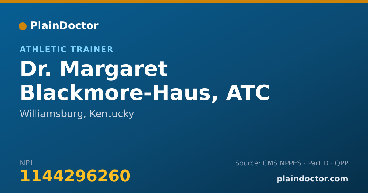 Shareable card for Margaret Blackmore-Haus, ATC - Athletic Trainer, Williamsburg, KY
