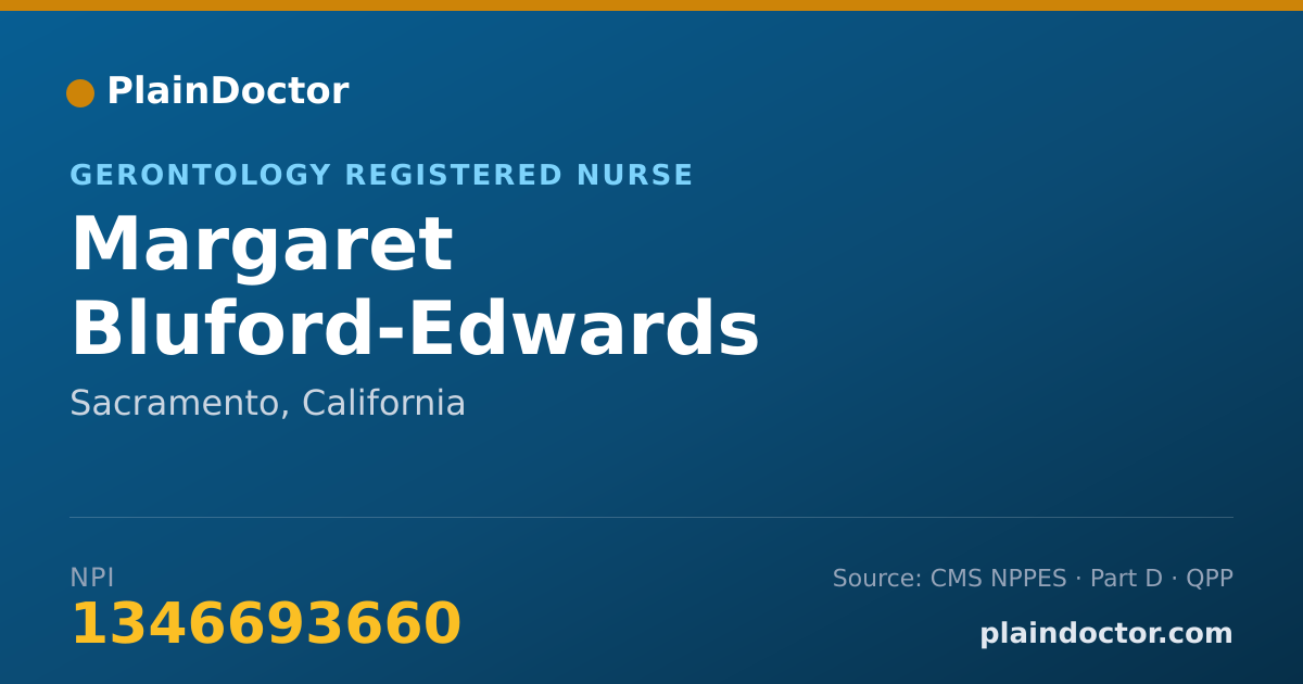 Shareable card for Margaret Bluford-Edwards - Gerontology Registered Nurse, Sacramento, CA