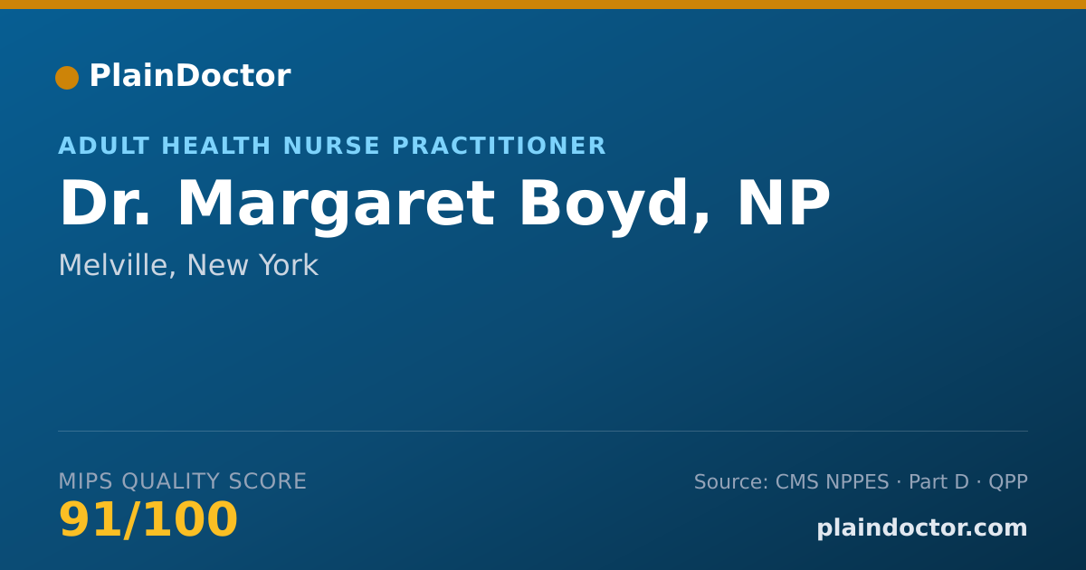 Shareable card for Margaret Boyd, NP - Adult Health Nurse Practitioner, Melville, NY