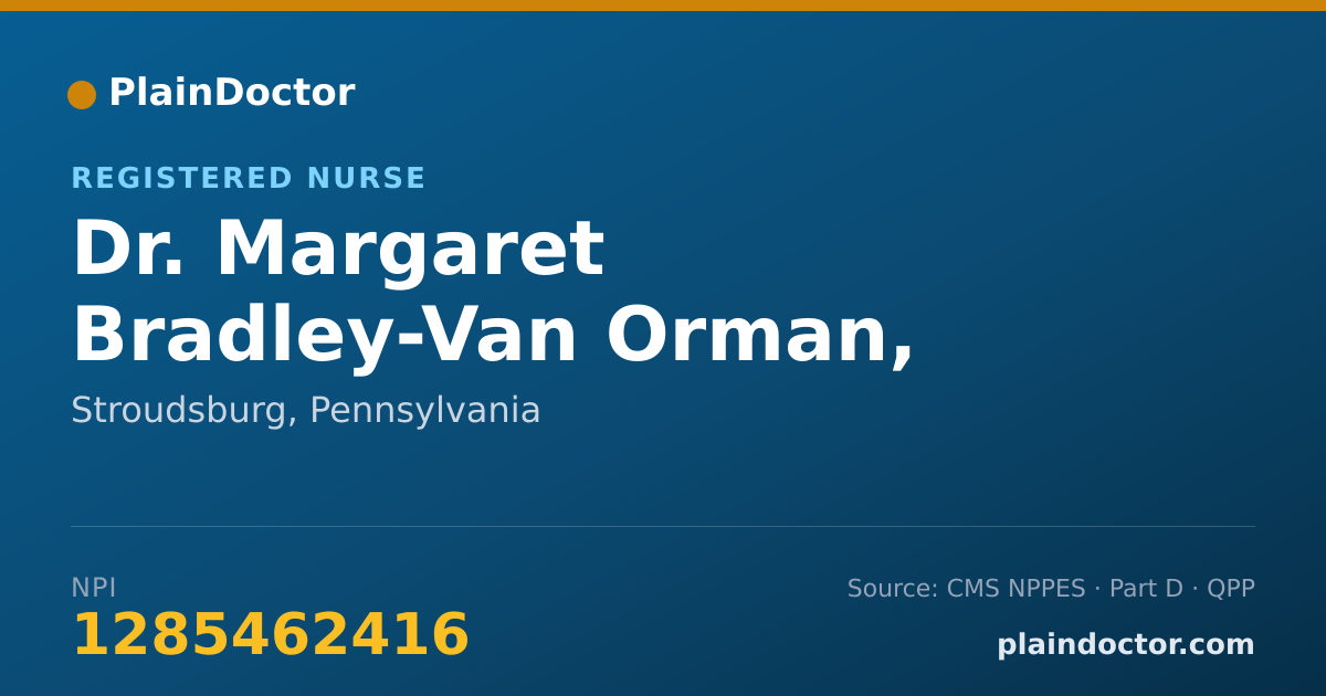 Shareable card for Margaret Bradley-Van Orman, RN699541 - Registered Nurse, Stroudsburg, PA