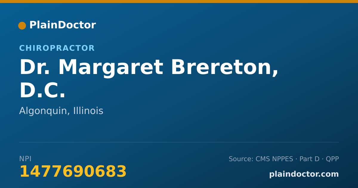 Shareable card for Margaret Brereton, D.C. - Chiropractor, Algonquin, IL
