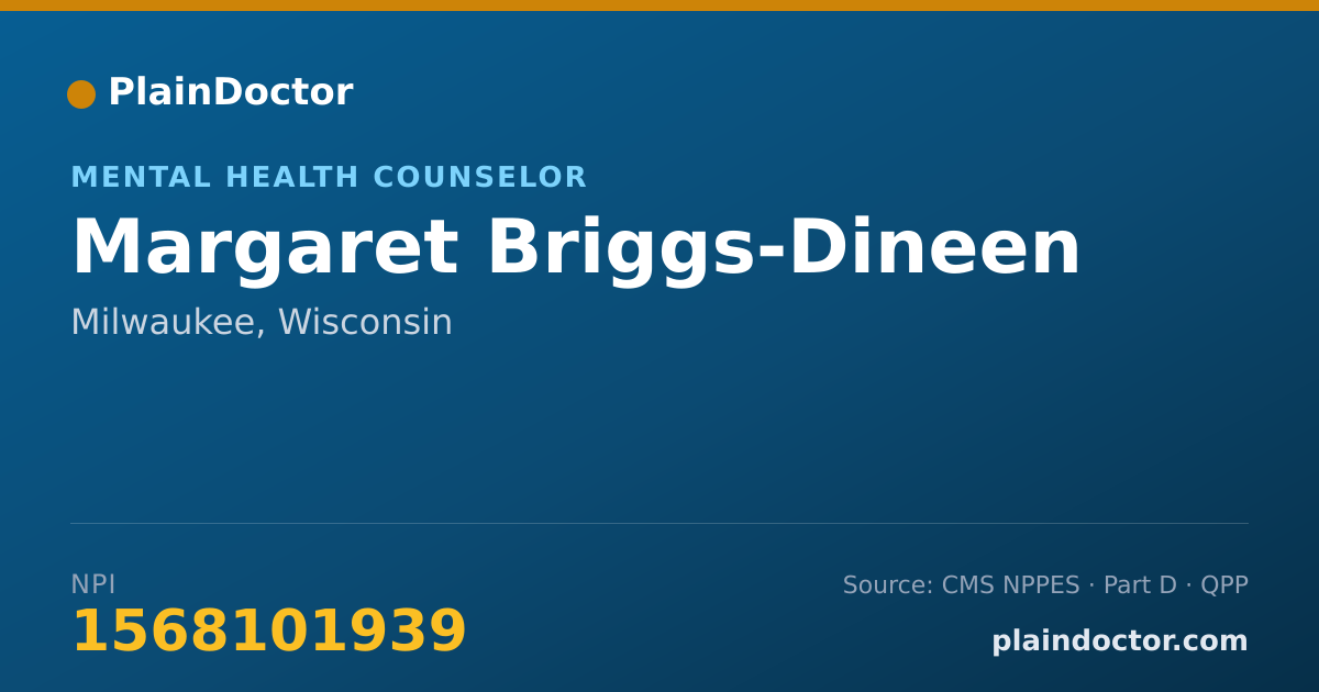 Shareable card for Margaret Briggs-Dineen - Mental Health Counselor, Milwaukee, WI