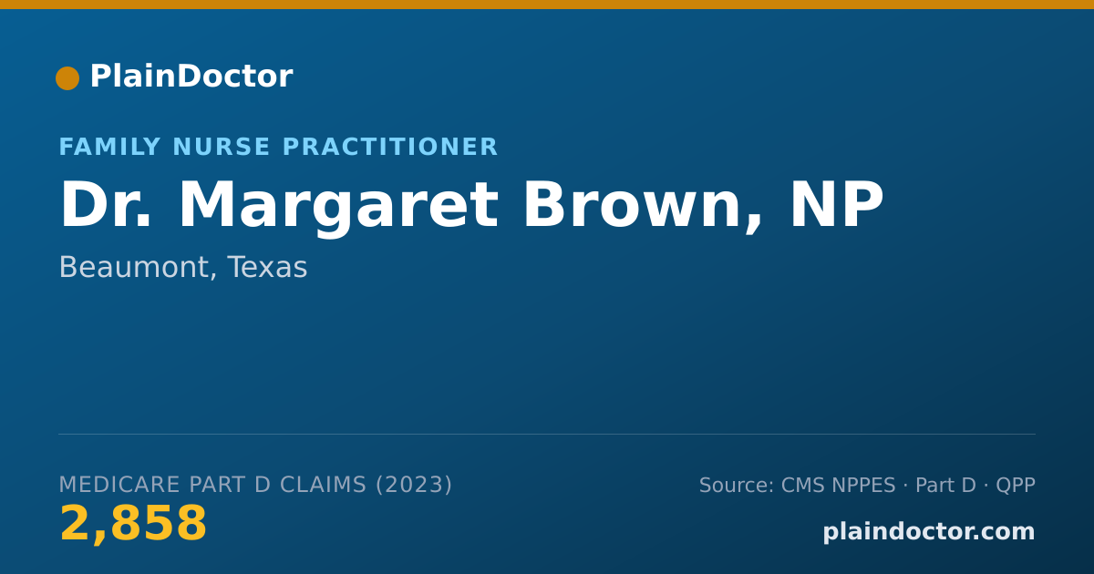 Shareable card for Margaret Brown, NP - Family Nurse Practitioner, Beaumont, TX