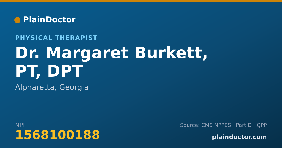 Shareable card for Margaret Burkett, PT, DPT - Physical Therapist, Alpharetta, GA