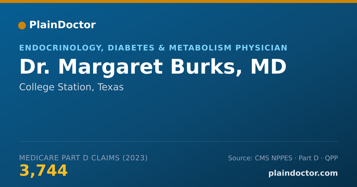 Shareable card for Margaret Burks, MD - Endocrinology, Diabetes & Metabolism Physician, College Station, TX