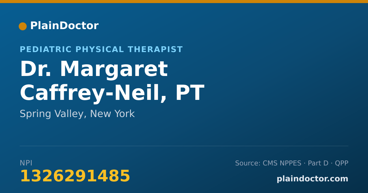 Shareable card for Margaret Caffrey-Neil, PT - Pediatric Physical Therapist, Spring Valley, NY