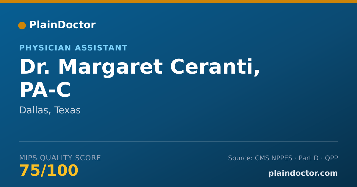 Shareable card for Margaret Ceranti, PA-C - Physician Assistant, Dallas, TX