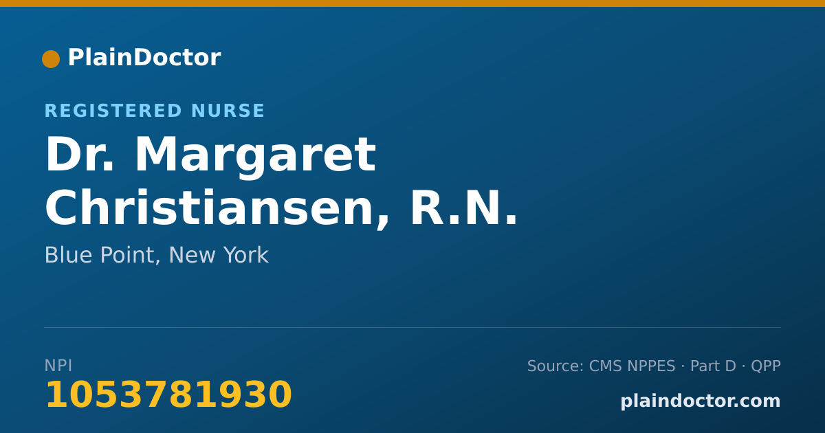 Shareable card for Margaret Christiansen, R.N. - Registered Nurse, Blue Point, NY