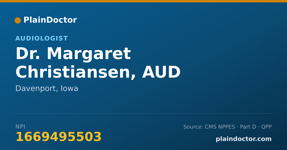 Shareable card for Margaret Christiansen, AUD - Audiologist, Davenport, IA