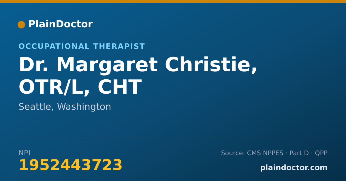 Shareable card for Margaret Christie, OTR/L, CHT - Occupational Therapist, Seattle, WA