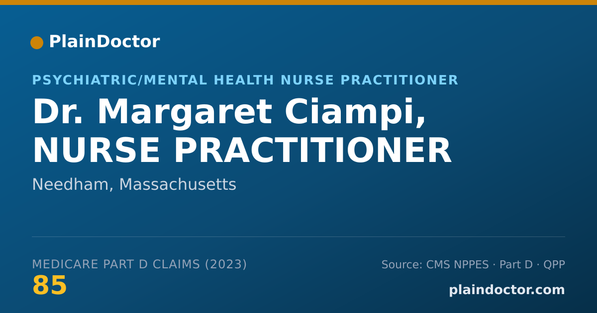 Shareable card for Margaret Ciampi, NURSE PRACTITIONER - Psychiatric/Mental Health Nurse Practitioner, Needham, MA