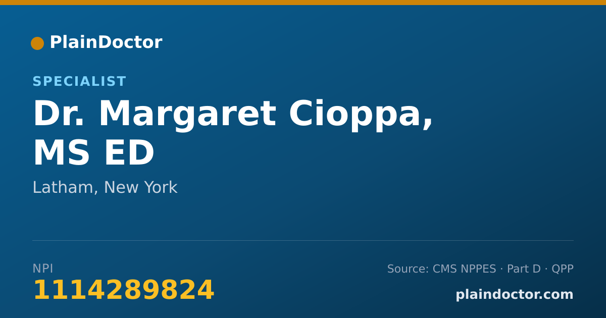 Shareable card for Margaret Cioppa, MS ED - Specialist, Latham, NY