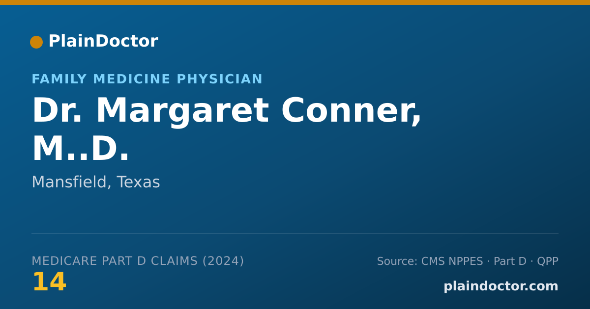 Shareable card for Margaret Conner, M..D. - Family Medicine Physician, Mansfield, TX