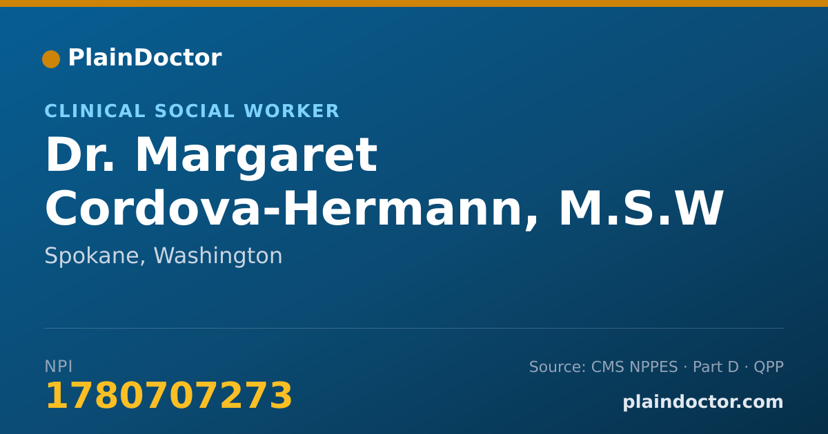 Shareable card for Margaret Cordova-Hermann, M.S.W - Clinical Social Worker, Spokane, WA
