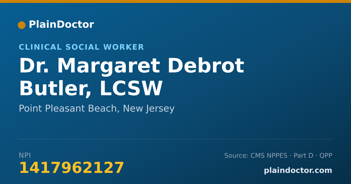 Shareable card for Margaret Debrot Butler, LCSW - Clinical Social Worker, Point Pleasant Beach, NJ