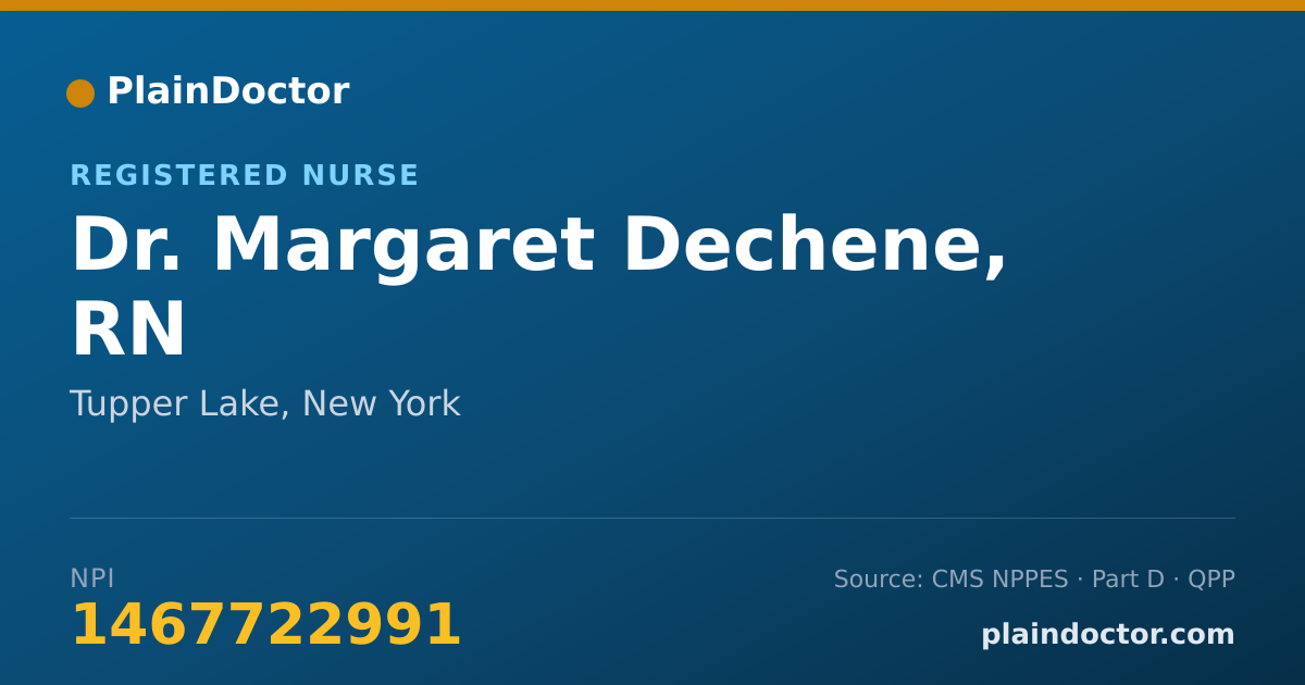 Shareable card for Margaret Dechene, RN - Registered Nurse, Tupper Lake, NY
