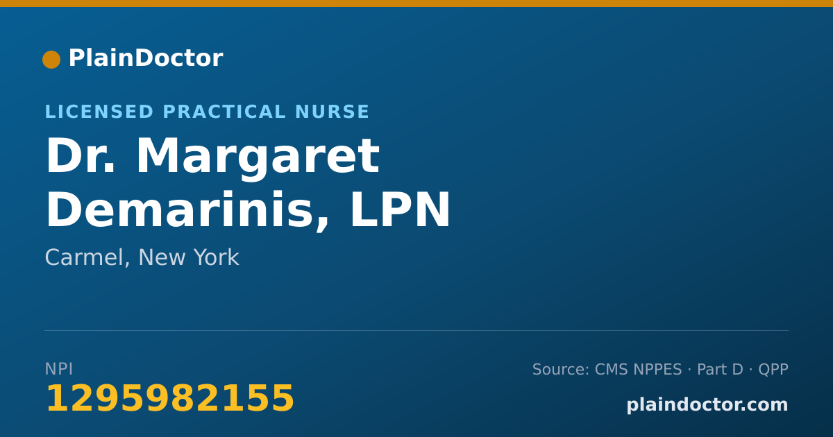 Shareable card for Margaret Demarinis, LPN - Licensed Practical Nurse, Carmel, NY