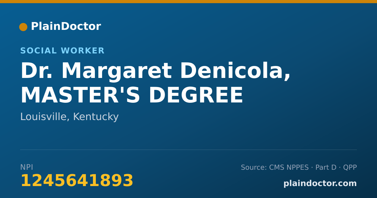 Shareable card for Margaret Denicola, MASTER'S DEGREE - Social Worker, Louisville, KY