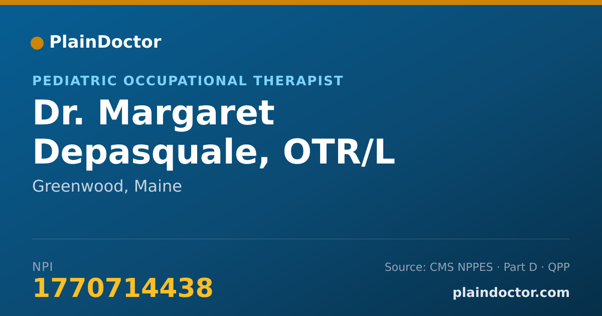 Shareable card for Margaret Depasquale, OTR/L - Pediatric Occupational Therapist, Greenwood, ME