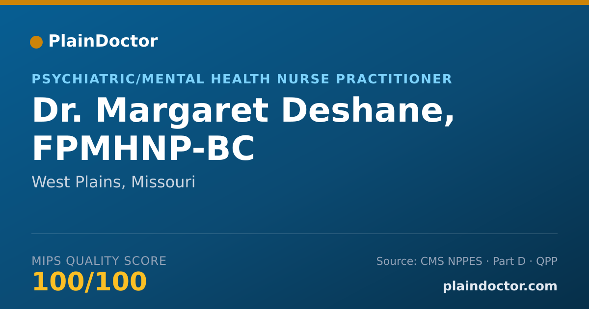 Shareable card for Margaret Deshane, FPMHNP-BC - Psychiatric/Mental Health Nurse Practitioner, West Plains, MO