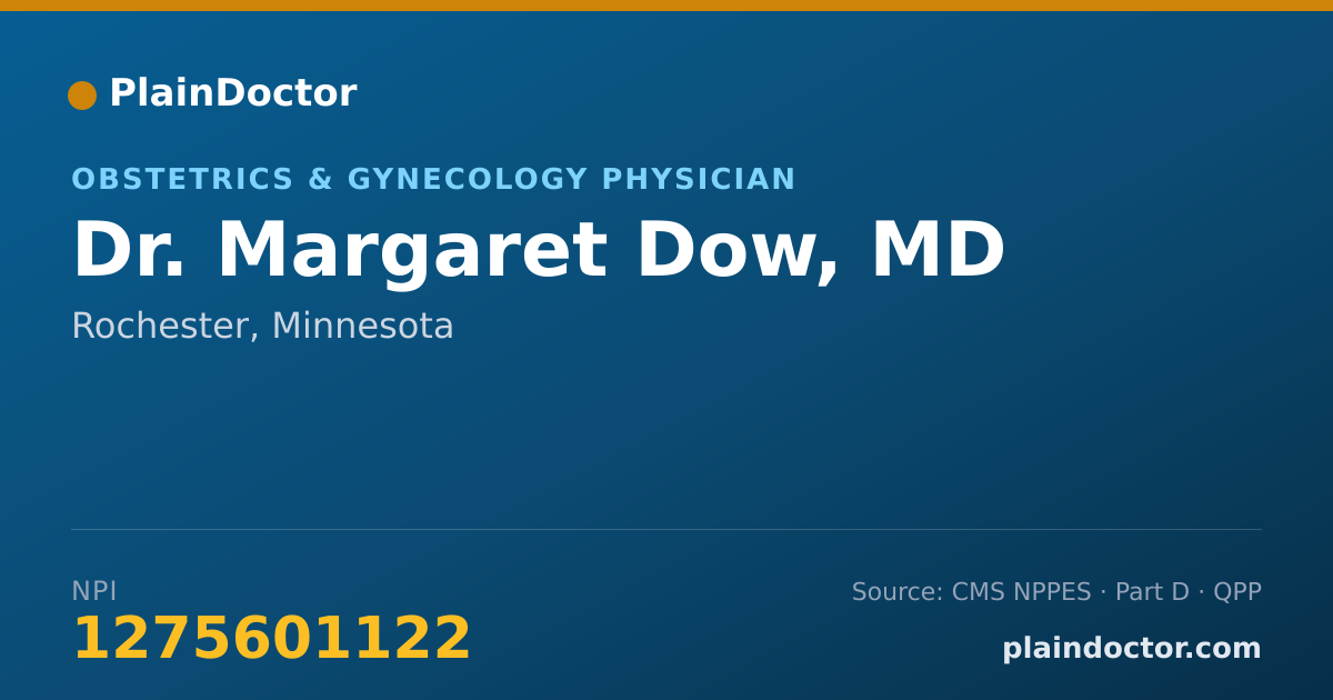 Shareable card for Margaret Dow, MD - Obstetrics & Gynecology Physician, Rochester, MN