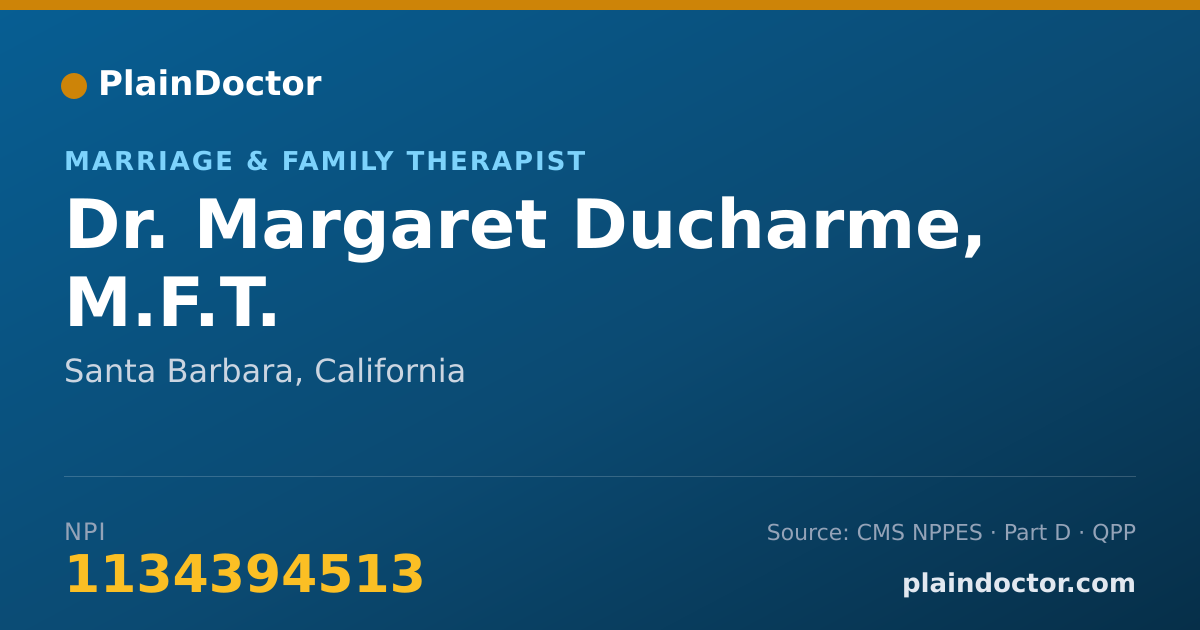 Shareable card for Margaret Ducharme, M.F.T. - Marriage & Family Therapist, Santa Barbara, CA