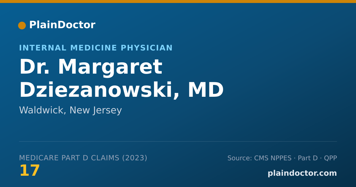 Shareable card for Margaret Dziezanowski, MD - Internal Medicine Physician, Waldwick, NJ