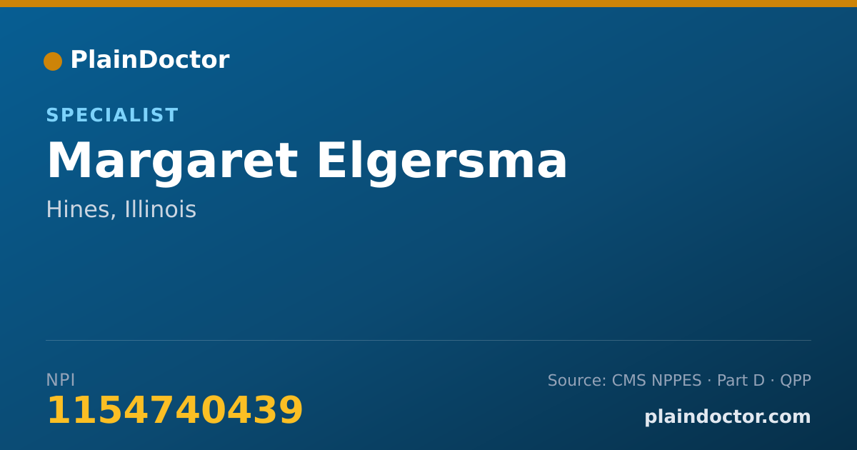 Shareable card for Margaret Elgersma - Specialist, Hines, IL