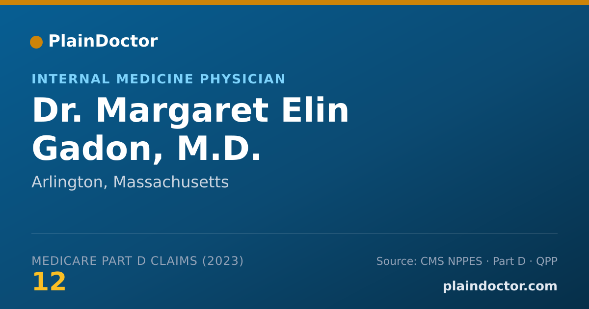 Shareable card for Margaret Elin Gadon, M.D. - Internal Medicine Physician, Arlington, MA