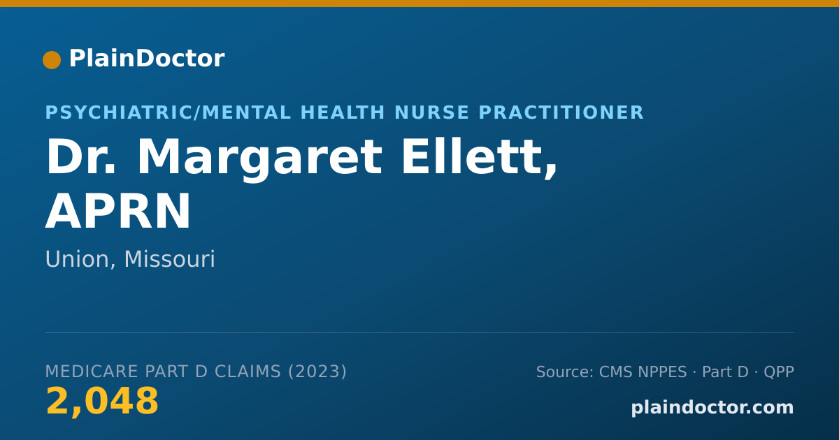 Shareable card for Margaret Ellett, APRN - Psychiatric/Mental Health Nurse Practitioner, Union, MO