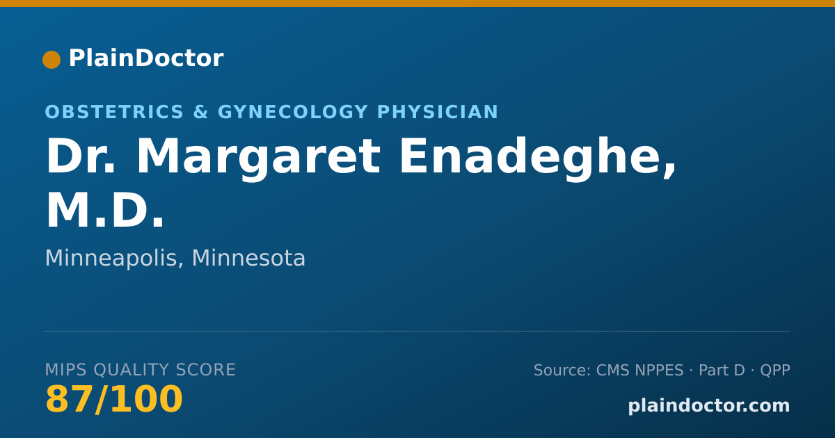 Shareable card for Margaret Enadeghe, M.D. - Obstetrics & Gynecology Physician, Minneapolis, MN
