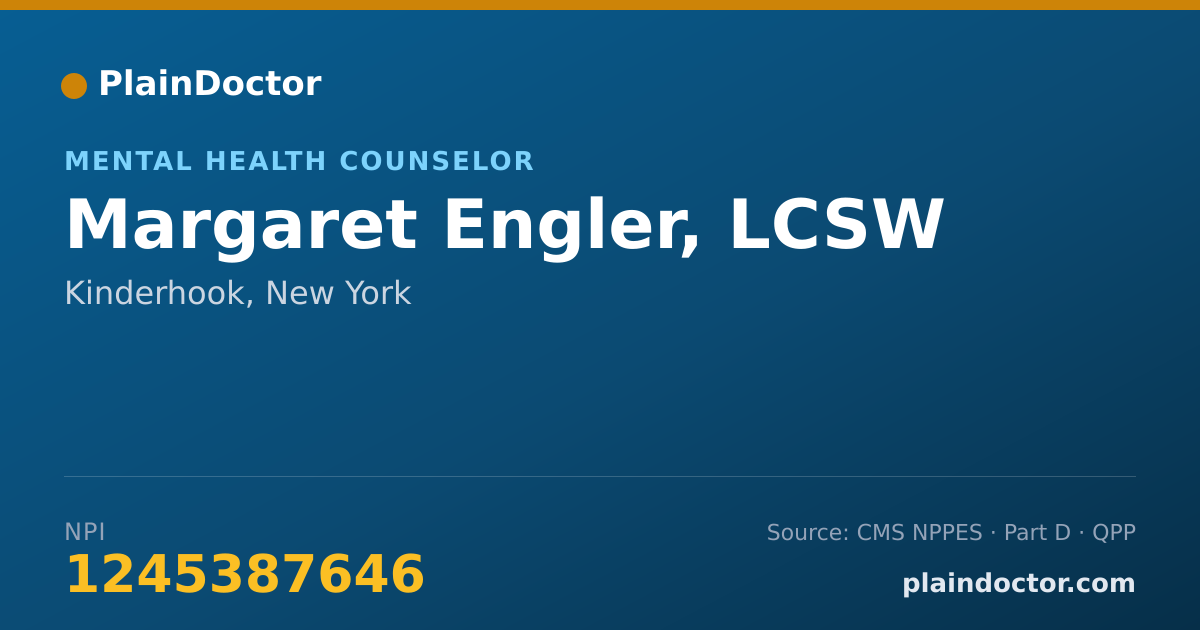 Shareable card for Margaret Engler, LCSW - Mental Health Counselor, Kinderhook, NY
