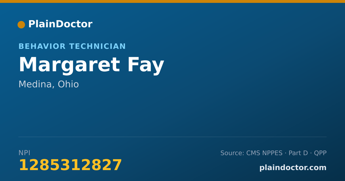 Shareable card for Margaret Fay - Behavior Technician, Medina, OH