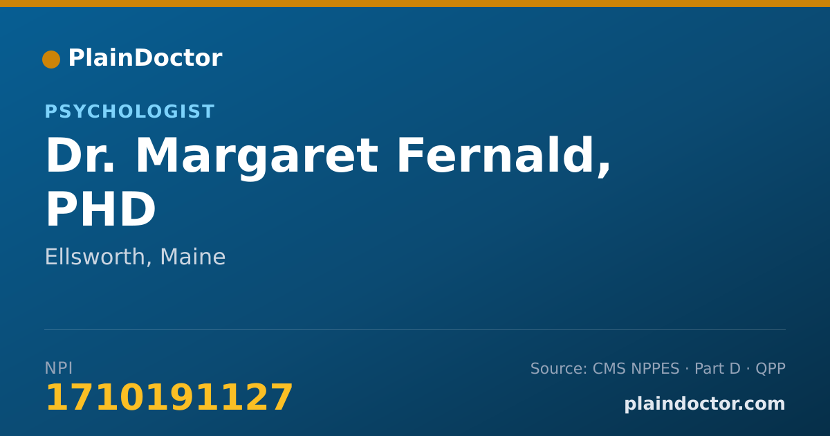 Shareable card for Margaret Fernald, PHD - Psychologist, Ellsworth, ME