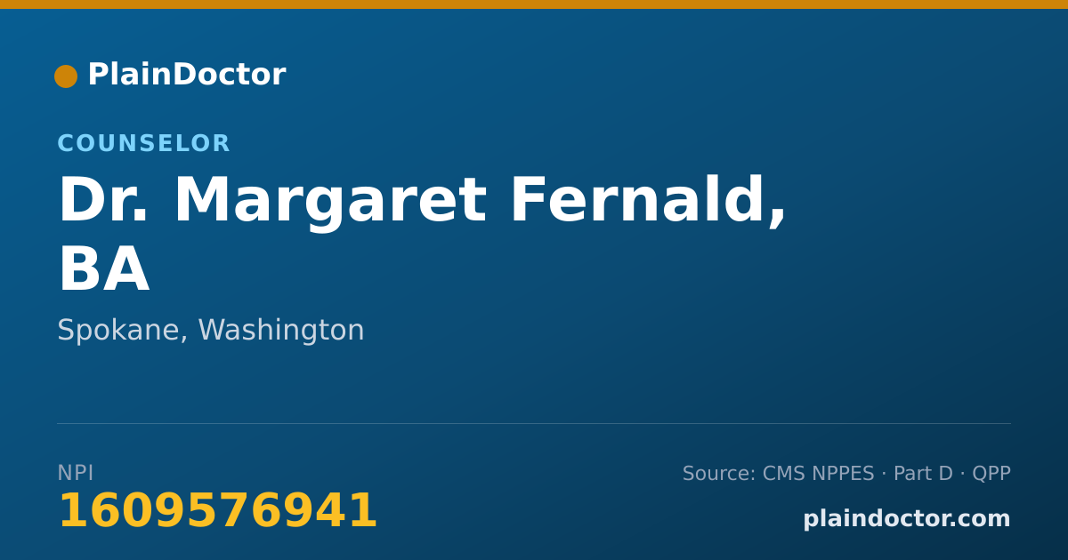 Shareable card for Margaret Fernald, BA - Counselor, Spokane, WA