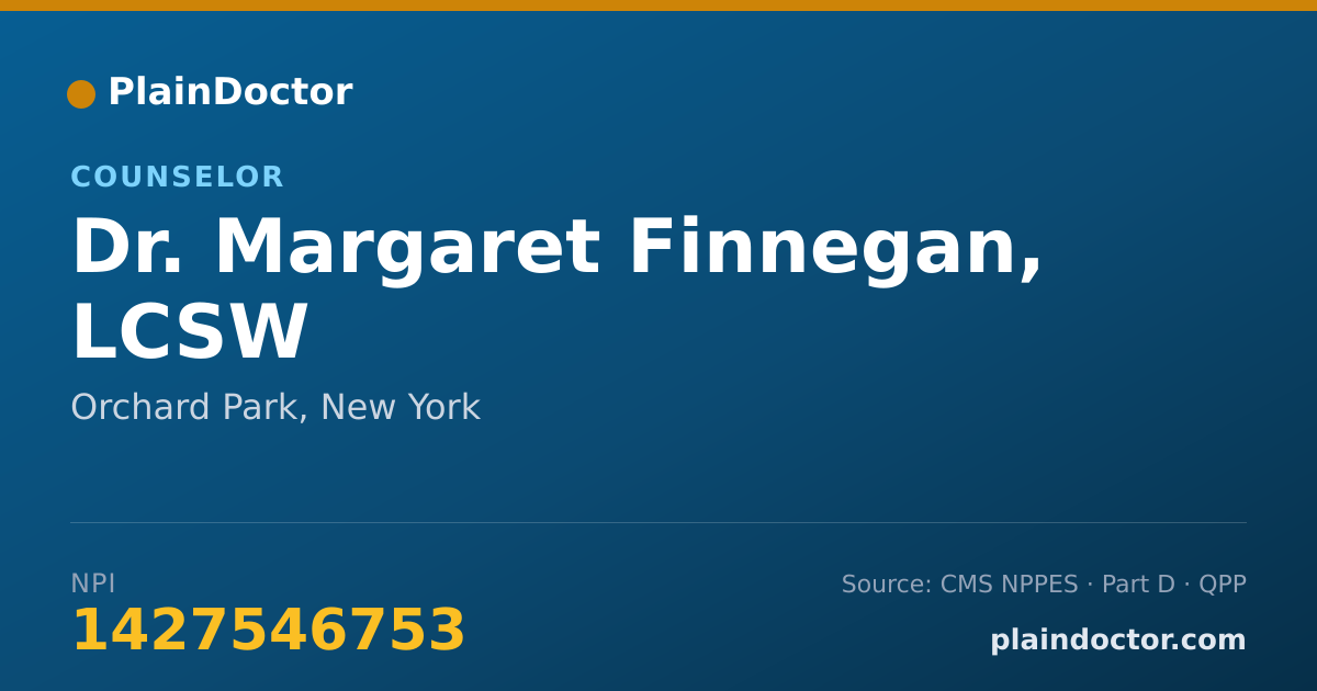 Shareable card for Margaret Finnegan, LCSW - Counselor, Orchard Park, NY