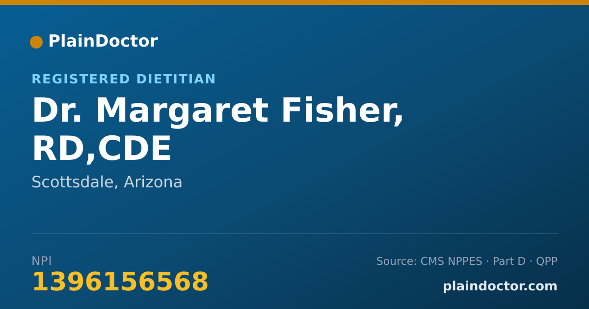 Shareable card for Margaret Fisher, RD,CDE - Registered Dietitian, Scottsdale, AZ
