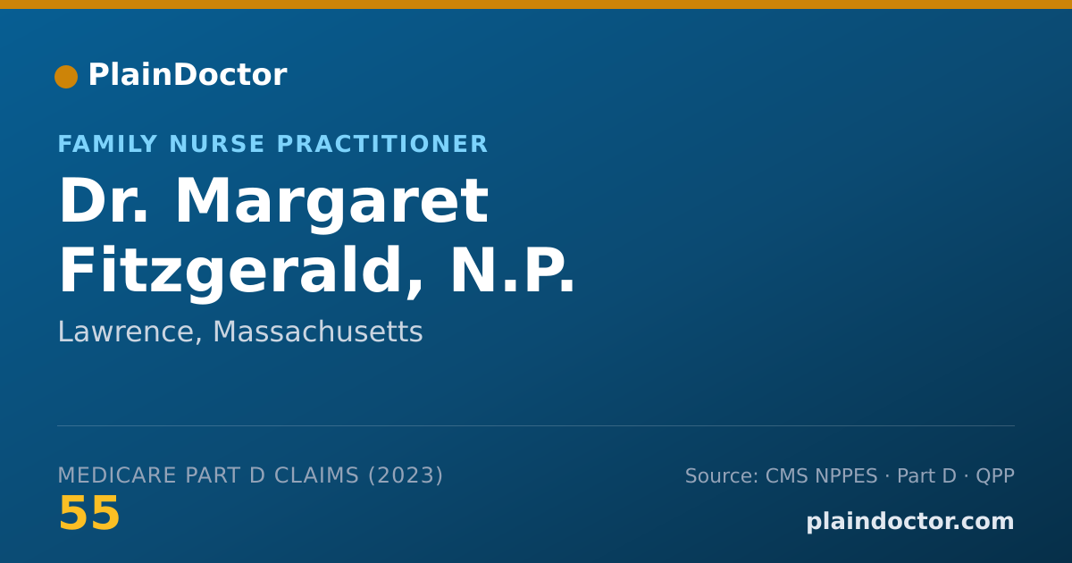 Shareable card for Margaret Fitzgerald, N.P. - Family Nurse Practitioner, Lawrence, MA