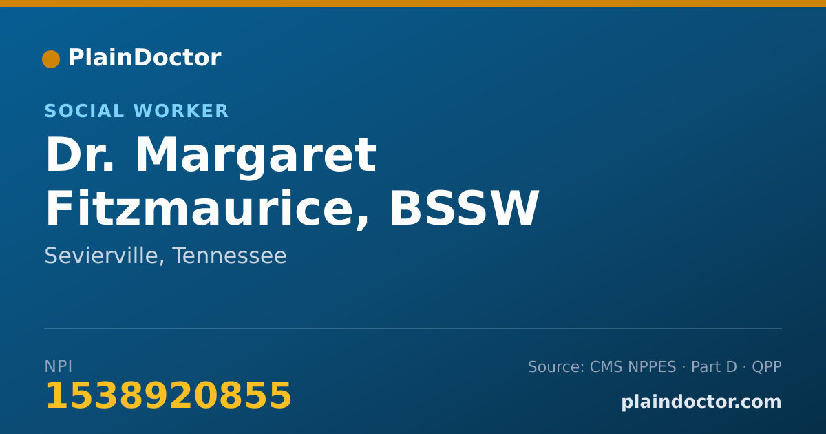 Shareable card for Margaret Fitzmaurice, BSSW - Social Worker, Sevierville, TN