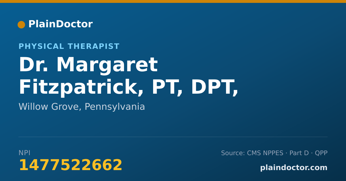 Shareable card for Margaret Fitzpatrick, PT, DPT, OCS - Physical Therapist, Willow Grove, PA