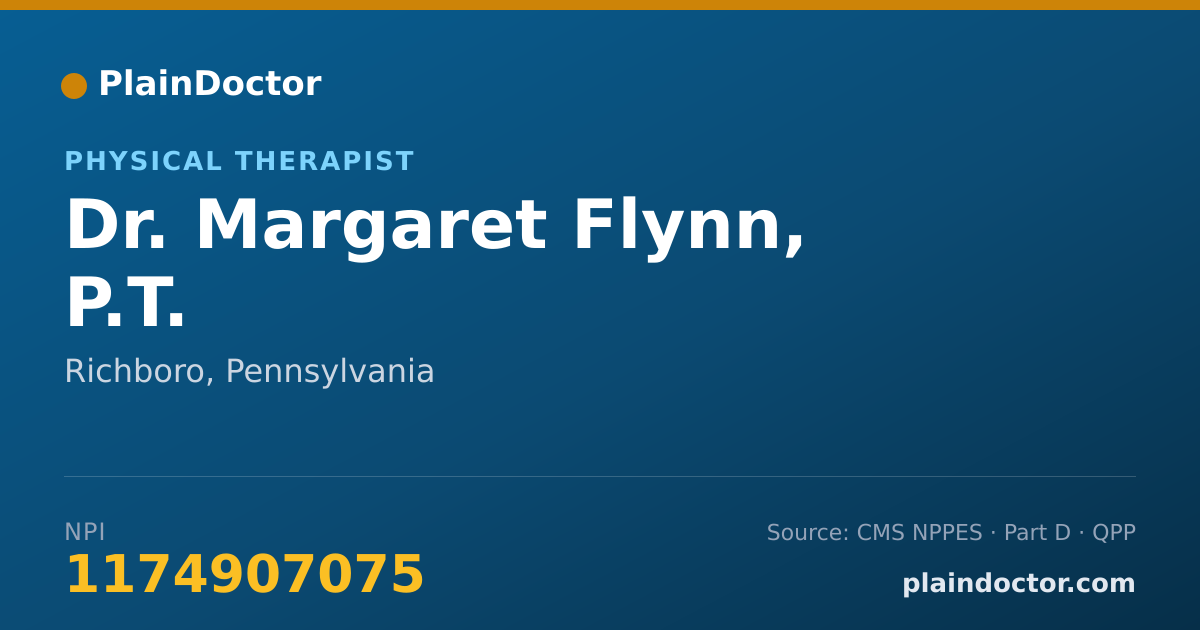 Shareable card for Margaret Flynn, P.T. - Physical Therapist, Richboro, PA