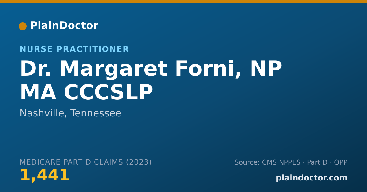 Shareable card for Margaret Forni, NP MA CCCSLP - Nurse Practitioner, Nashville, TN