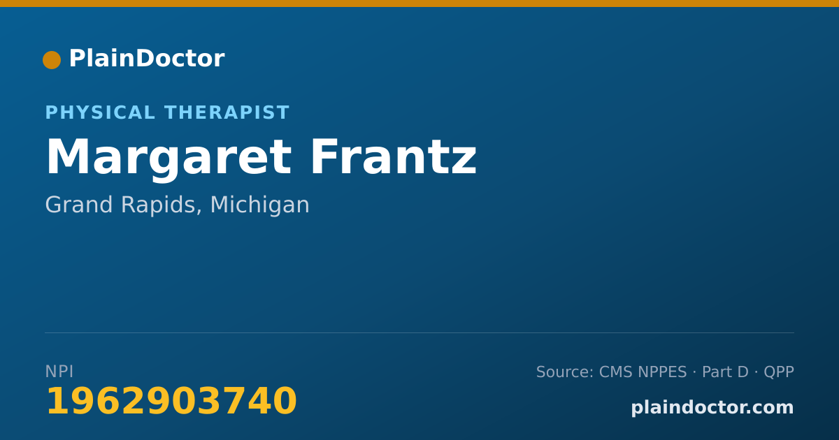Shareable card for Margaret Frantz - Physical Therapist, Grand Rapids, MI