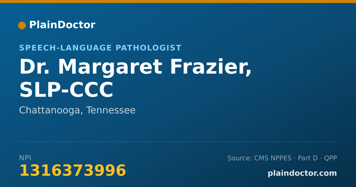 Shareable card for Margaret Frazier, SLP-CCC - Speech-Language Pathologist, Chattanooga, TN