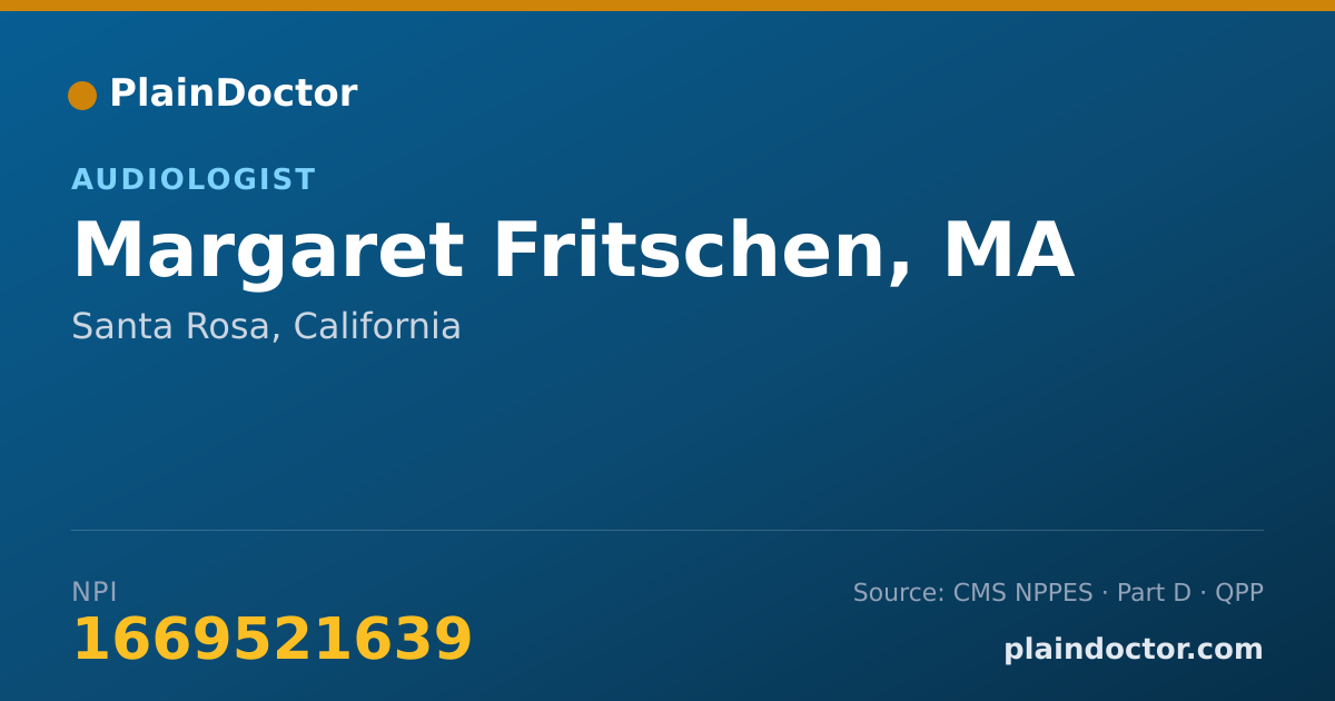 Shareable card for Margaret Fritschen, MA - Audiologist, Santa Rosa, CA