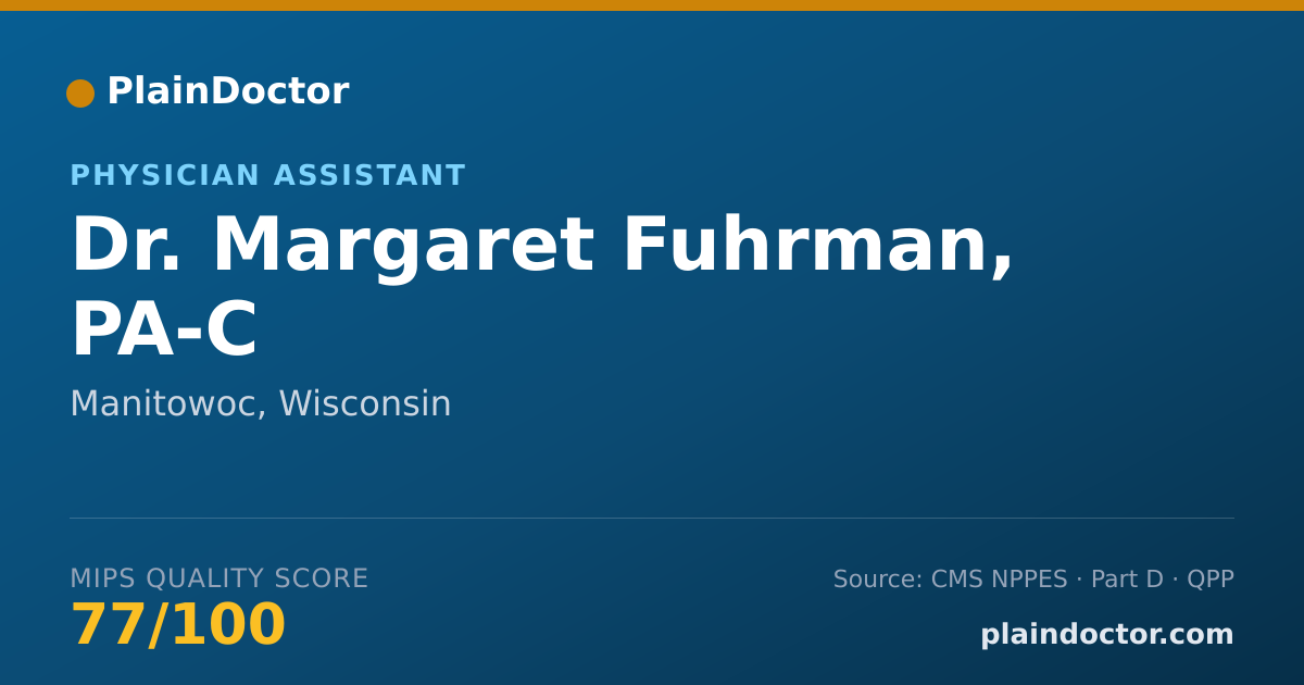 Shareable card for Margaret Fuhrman, PA-C - Physician Assistant, Manitowoc, WI