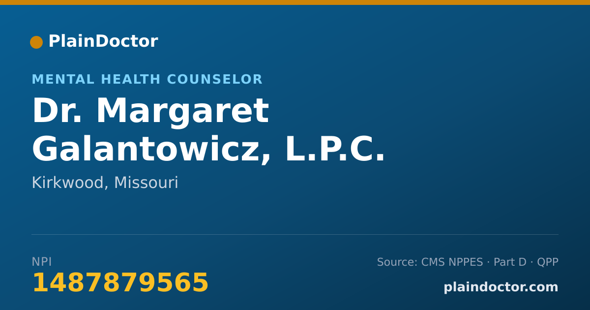 Shareable card for Margaret Galantowicz, L.P.C. - Mental Health Counselor, Kirkwood, MO